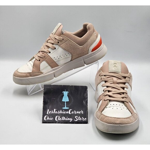 On Shoes - On Women's Mauve White Suede Leather On The Roger Clubhouse Sneakers Sz 7.5 2959